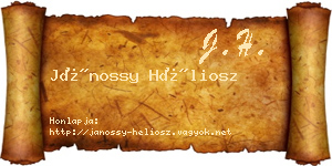Jánossy Héliosz névjegykártya